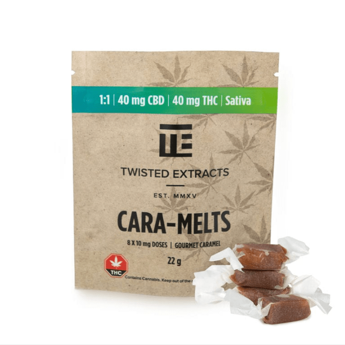 Twisted Extracts – CARA-MELTS 1:1 | SATIVA | 40MG CBD & 40MG THC