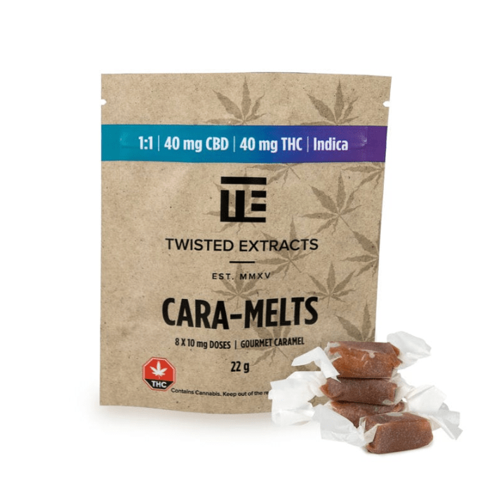 Twisted Extracts - CARA-MELTS 1:1 | INDICA | 40MG CBD & 40MG THC