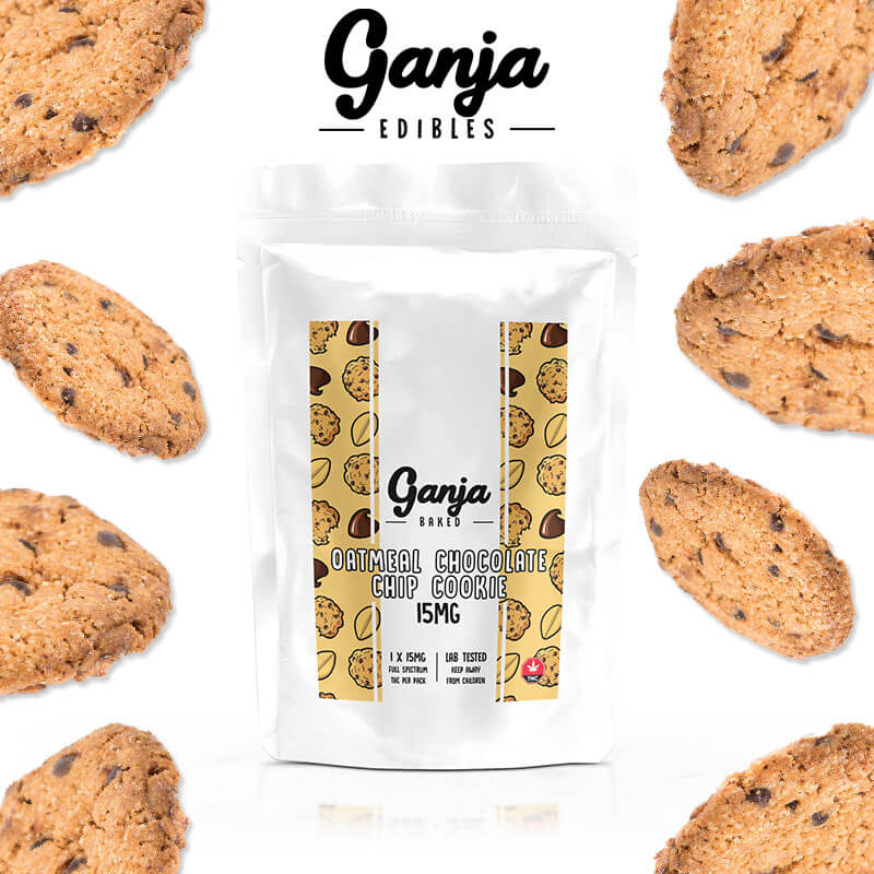 Ganja Oatmeal Chocolate Chip Cookie – 1 x 15mg THC