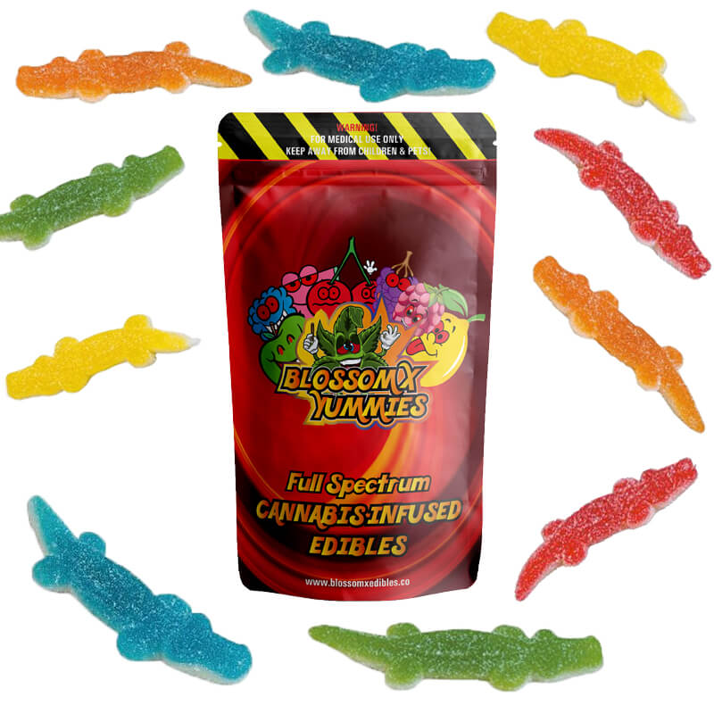 BlossomX - Sour Assorted Crocodiles - 300mg THC (10 x 30mg)