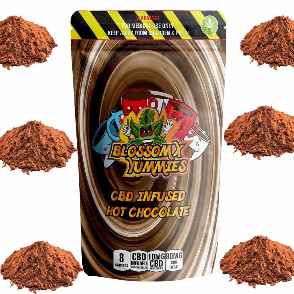 BlossomX - CBD Infused Hot Chocolate Mix - 8 Servings - 80mg CBD Total