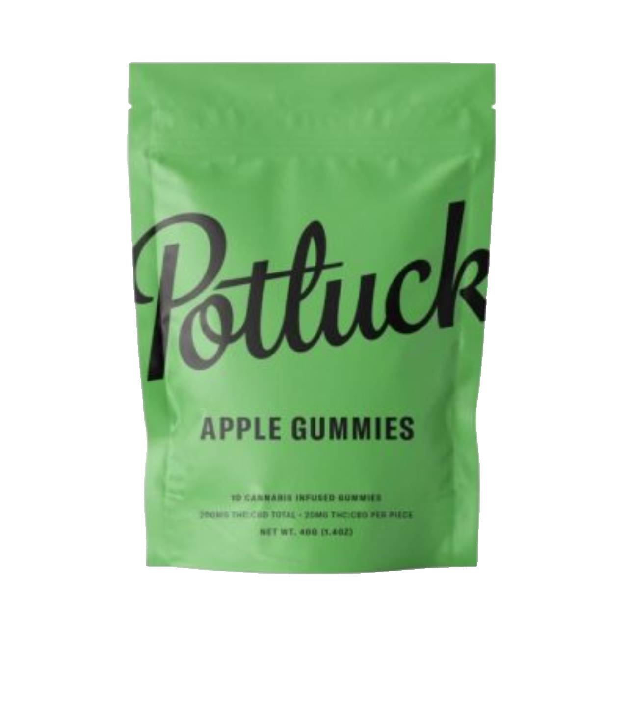 Potluck Gummies- Apple- 200mg THC:CBD