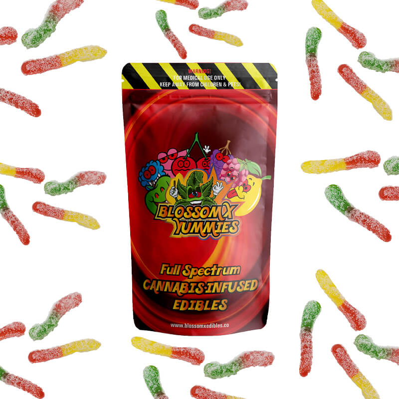 BlossomX - Assorted Gummy Worms - 200mg CBD (10 x 20mg)