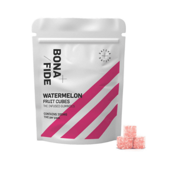 Bonafide – Watermelon Fruit Cubes- 300mg THC (Sativa)