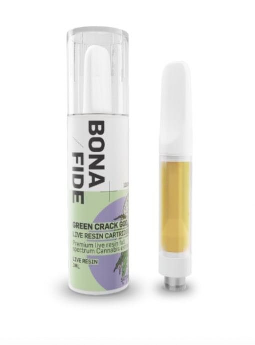 Bonafide – Premium Live Resin Cartridge- 1000mg Sativa (Green Crack God)