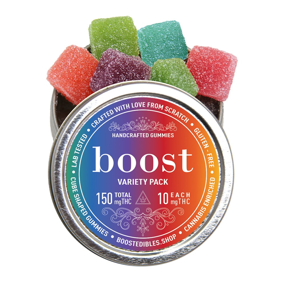 Boost Edibles Gummy – Variety Pack (150mg THC- 15 x 10mg)