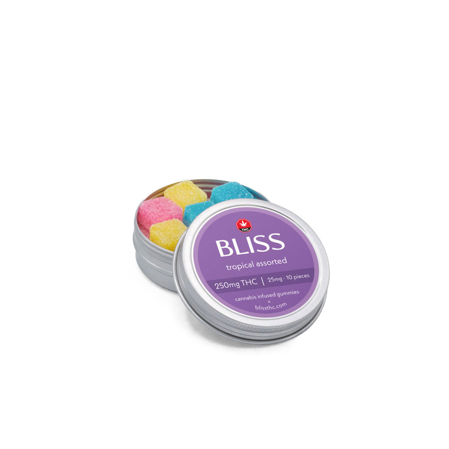 Bliss Tropical Assorted THC Gummies - 250mg THC (10 x 25mg/piece)