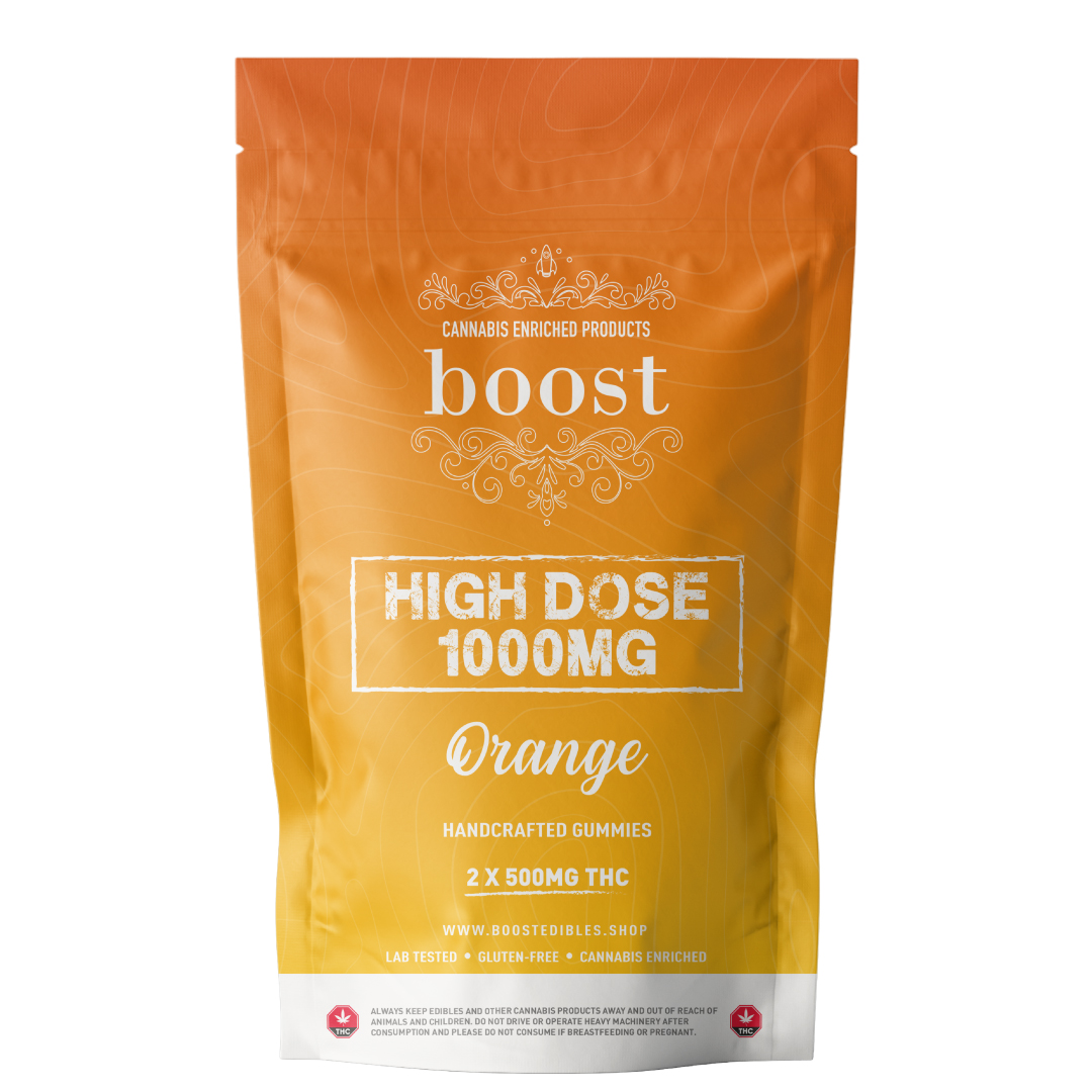 Boost THC High Dose – Orange 1000mg Gummies