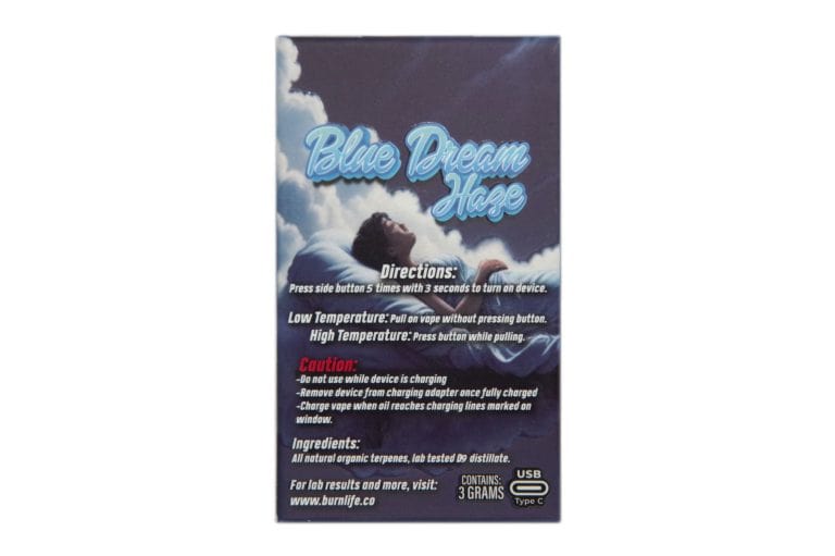 Burn. 3 Gram Vape – Blue Dream Haze (Sativa) - Image 2