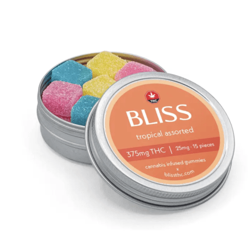 Bliss Tropical Assorted THC Gummies - 375mg THC (15 x 25mg/piece)