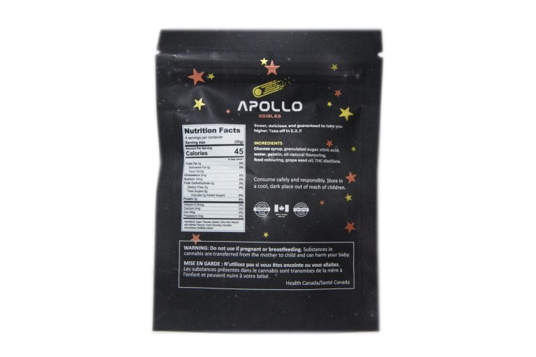 *NEW!* Apollo Edibles – Peach Mango/Pineapple Shooting Stars 500mg THC Sativa - Image 2