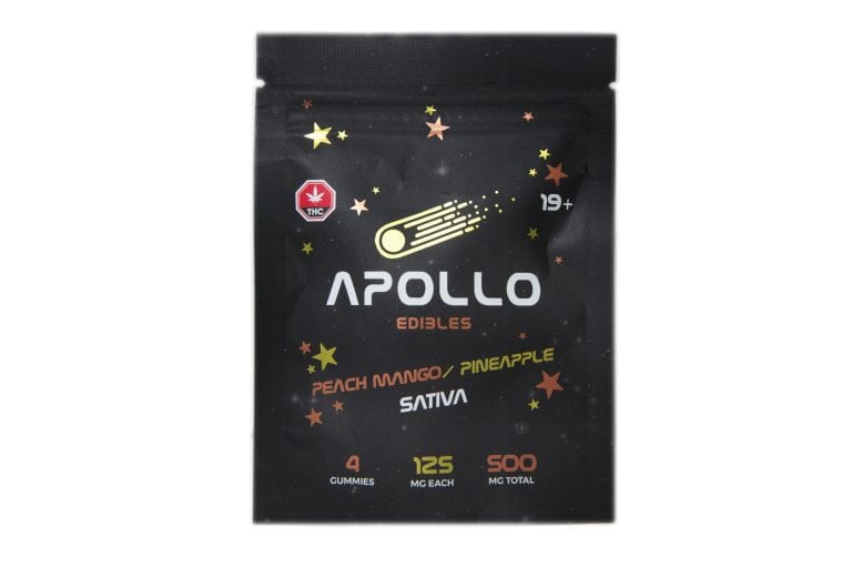 *NEW!* Apollo Edibles – Peach Mango/Pineapple Shooting Stars 500mg THC Sativa