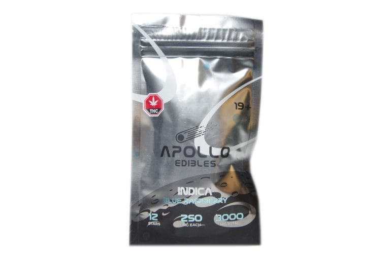 *NEW!* Apollo Edibles – Blue Raspberry Shooting Stars 3000mg THC Indica