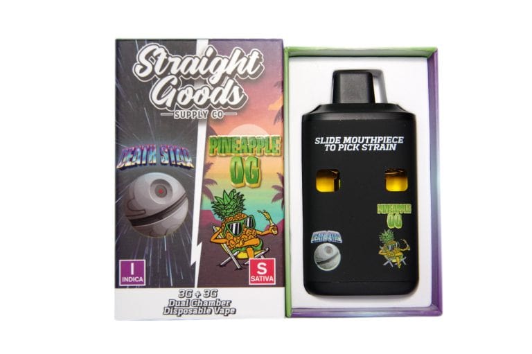 Straight Goods Dual Chamber Vape – Death Star + Pineapple OG (3 Grams + 3 Grams)